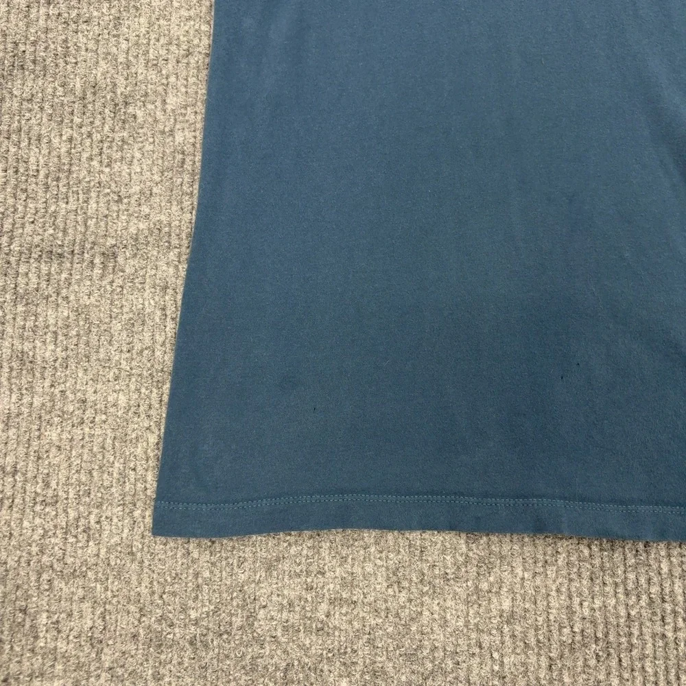 The North Face T-Shirt Mens M Blue Cotton Box Logo Graphic Gorpcore Casual